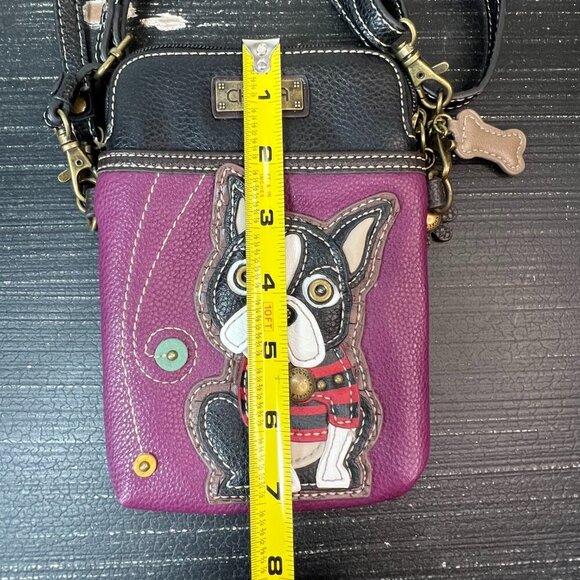 Chala Handbag Boston Terrier Cellphone Crossbody Handbag Purple Charms Colorful - Picture 8 of 8